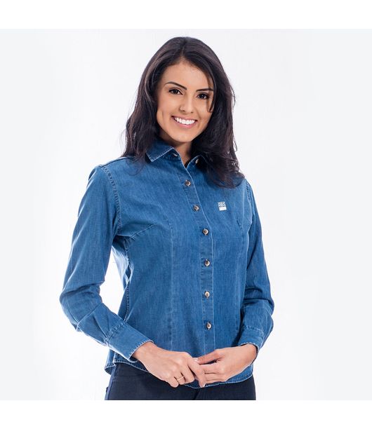 Camisa-Jeans-Feminina Camisa-Jeans-Feminina